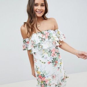 ASOS Parisian Off the Shoulder Dress Floral